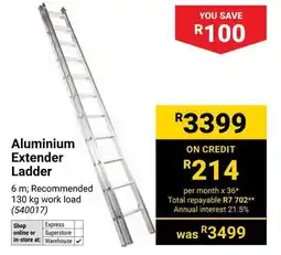 Builders Warehouse Aluminium Extender Ladder offer