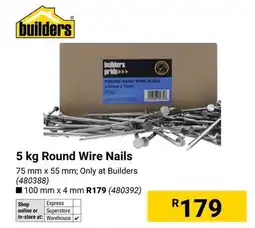 Builders Warehouse Builders Round Wire Nails offer