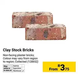 Builders Warehouse Clay Stock Bricks offer
