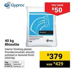Builders Warehouse Gyproc Rhinolite offer