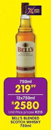 Shoprite Liquor Bell's blended scotch whisky offer