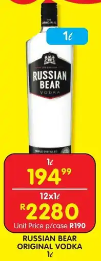 Shoprite Liquor Russian bear original vodka offer
