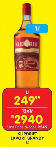 Shoprite Liquor Klipdrift export brandy offer