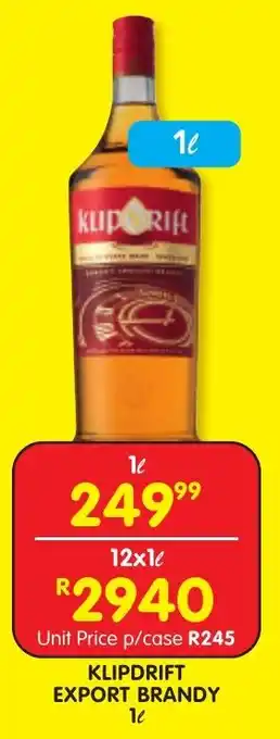 Shoprite Liquor Klipdrift export brandy offer