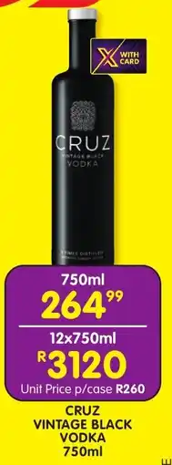 Shoprite Liquor Cruz vintage black vodka offer