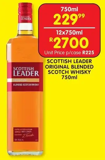 Shoprite Liquor Scottish leader original blended scotch whisky offer