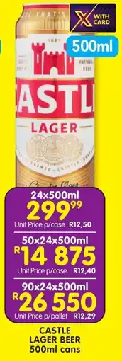Shoprite Liquor Castle lager beer cans offer