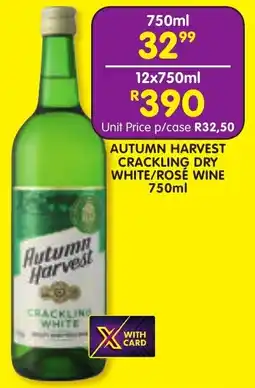 Shoprite Liquor Autumn harvest crackling dry white/rose wine offer