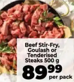 Food Lover's Market Beef Stir-Fry, Goulash or Tenderised Steaks offer