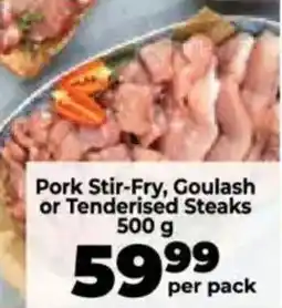 Food Lover's Market Pork Stir-Fry, Goulash or Tenderised Steaks offer