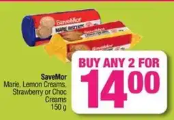 Spar Savemor SaveMor Marie, Lemon Creams, Strawberry or Choc Creams offer