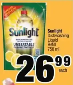 Spar Savemor Sunlight Dishwashing Liquid Refill offer
