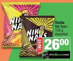 Spar Savemor Simba Nik Naks Assorted offer