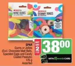 Spar Savemor SPAR Gums or Jellies (Excl. Chocolate Malt Balls, Speckled Eggs and Candy Coated Peanuts) Assorted offer