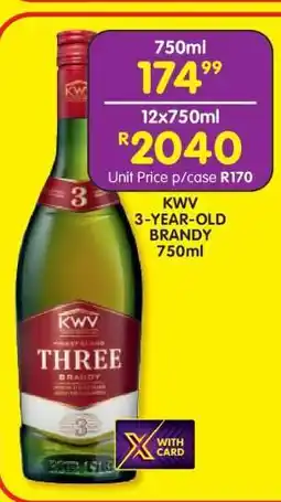 Shoprite KWV 3-Year Old Brandy 750ml offer
