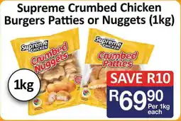 Chester Butcheries Supreme Crumbed Chicken Burgers Patties or Nuggets offer