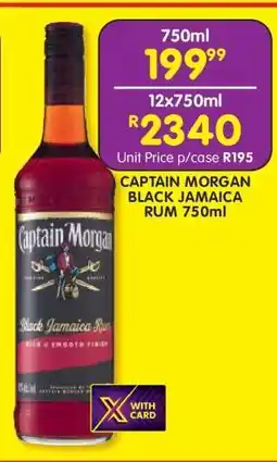 Shoprite CAPTAIN MORGAN BLACK JAMAICA RUM 750ml offer