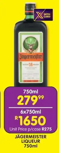 Shoprite JÄGERMEISTER LIQUEUR 750ml offer
