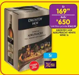 Shoprite DROSTDY HOF ADELPRACHT WHITE WINE 5ℓ offer
