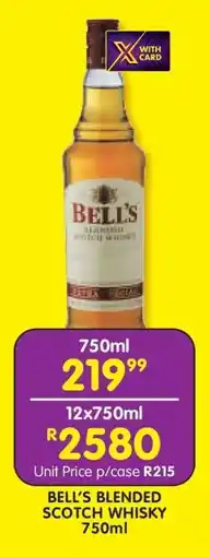 Shoprite BELL'S BLENDED SCOTCH WHISKY 750ml offer