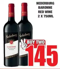 Boxer Nederburg Baronne Red Wine 2 x 750ml offer