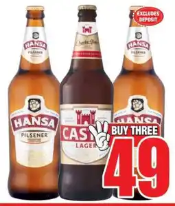 Boxer Hansa Pilsener / Castle Lager offer