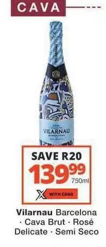 Checkers Vilarnau Barcelona Cava Brut Rosé offer
