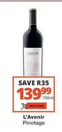 Checkers L’Avenir Pinotage offer