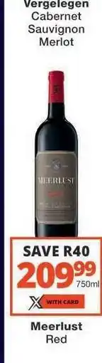 Checkers MEERLUST Red offer