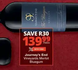 Checkers Journey's End Vineyards Merlot Bluegum offer