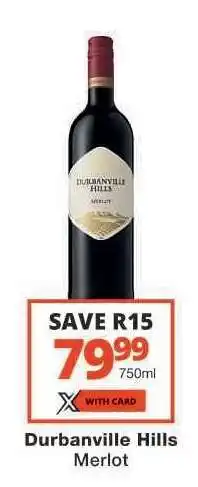 Checkers DURBANVILLE HILLS MERLOT offer