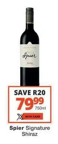 Checkers Spier Signature Shiraz offer