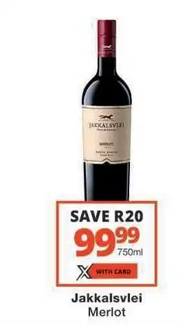 Checkers Jakkalsvlei Merlot offer