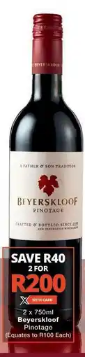 Checkers BEYERSKLOOF Pinotage offer