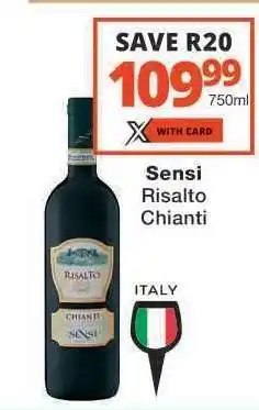 Checkers Sensi Risalto Chianti offer