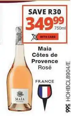 Checkers Maia Côtes de Provence Rosé offer