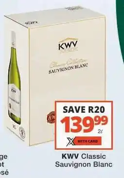 Checkers KWV Classic Sauvignon Blanc offer