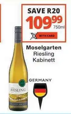 Checkers Moselgarten Riesling Kabinett offer