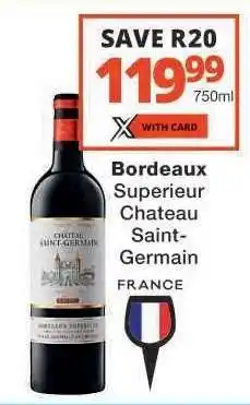 Checkers Bordeaux Superieur Chateau Saint-Germain offer