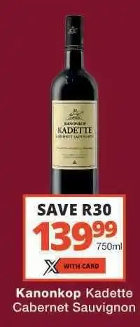 Checkers KANONKOP Kadette Cabernet Sauvignon offer