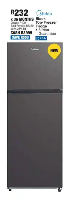 OK Furniture Midea Black Top-Freezer Fridge offer