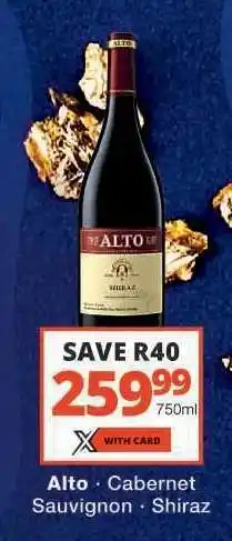 Checkers Alto Cabernet Sauvignon Shiraz offer