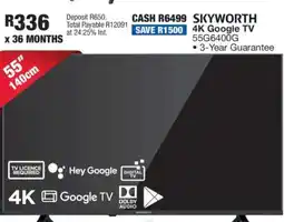 SKYWORTH 4K Google TV 55G6400G