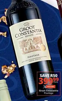 Checkers Groot Constantia Pinotage offer