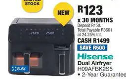 OK Furniture Hisense Dual Airfryer H09AFBK2S5 offer