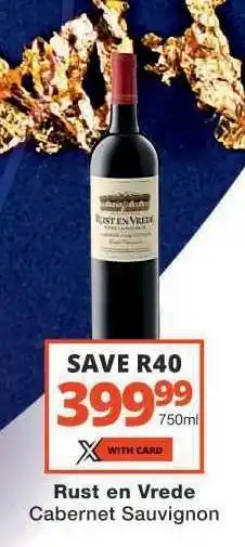 Checkers Rust en Vrede Cabernet Sauvignon offer