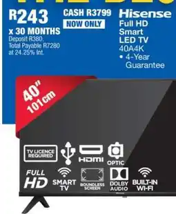 OK Furniture Hisense Full HD Smart LED TV 40A4K offer