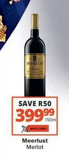 Checkers MEERLUST Merlot offer