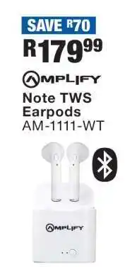 OK Furniture Amplify Note TWS Earpods AM-1111-WT offer