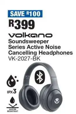 OK Furniture Volkano Soundsweeper Series Active Noise Cancelling Headphones VK-2027-BK offer